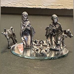 Miniature pewter Nativity Scene
